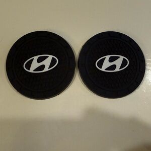 Hyundai Car Cup Coasters in Black Set of 2 NWT